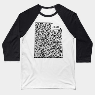 Utah State Outline Maze & Labyrinth Baseball T-Shirt
